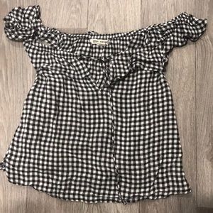 Billabong ruffled checkered crop top